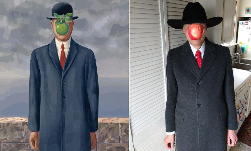 The Son of Man | Son of a Man by Rene Magritte/Shutterstock & Twitter/@annzeekay