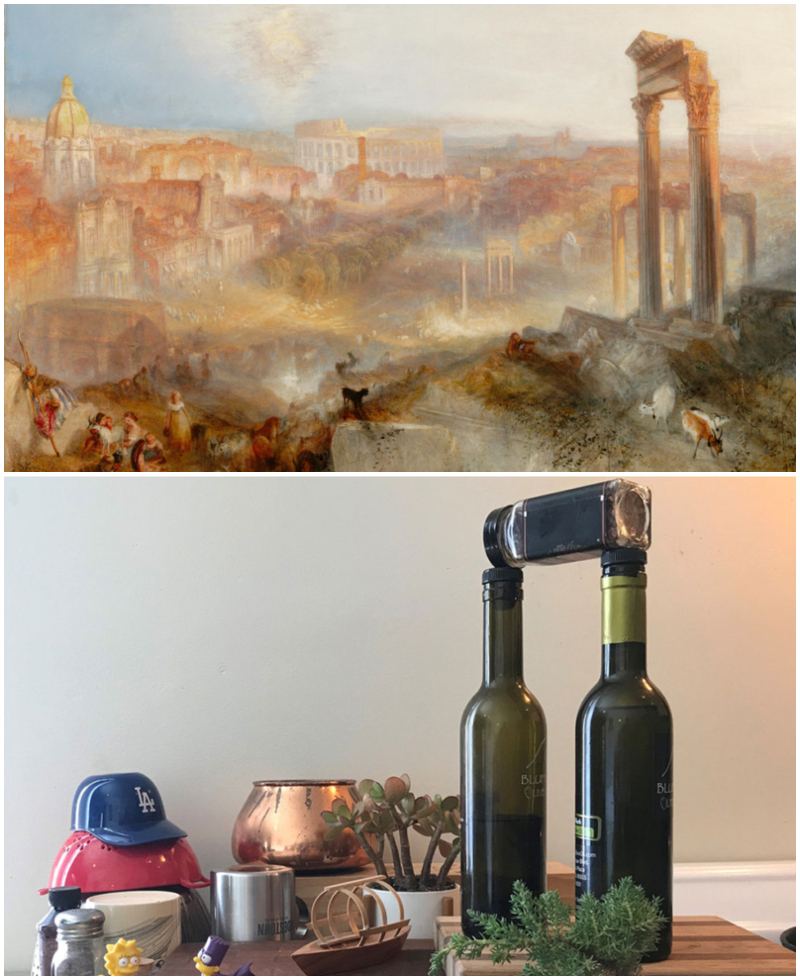 Random Objects Found At Home | Modern Rome-Campo Vaccino by Joseph Mallord William Turner/Alamy Stock Photo & Twitter/@GettyMuseum
