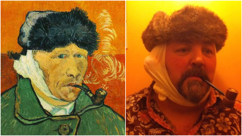 Self-Portrait with a Bandaged Ear | Self-Portrait with Bandaged by Van Gogh/Alamy Stock Photo & Twitter/@KelvisJames 