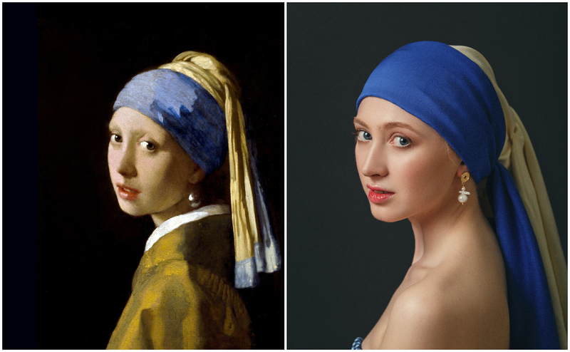 Modern Interpretations | Girl with Pearl Earring by Johannes Vermeer/Alamy Stock Photo & Shutterstock