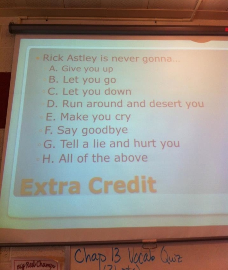 The Best Extra Credit Ever | Imgur.com/ETLBG