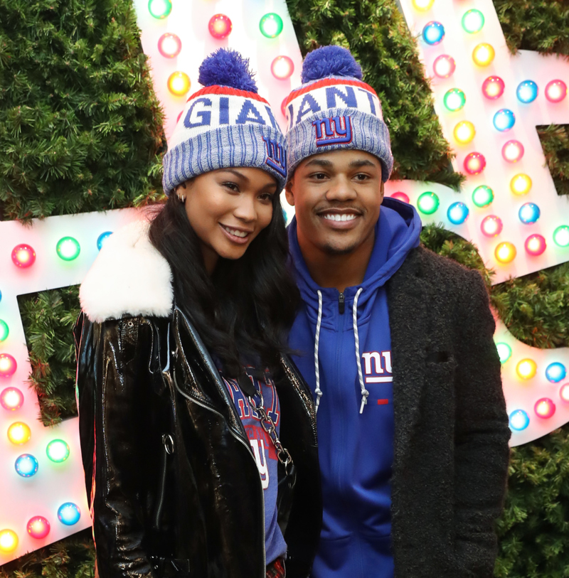 Sterling Shephard & Chanel Iman | Getty Images Photo by Rob Kim