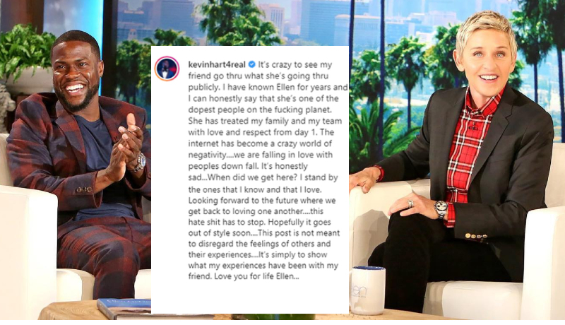 Kevin Hart Posts a Photo with DeGeneres on Instagram | Instagram/@kevinhart4real