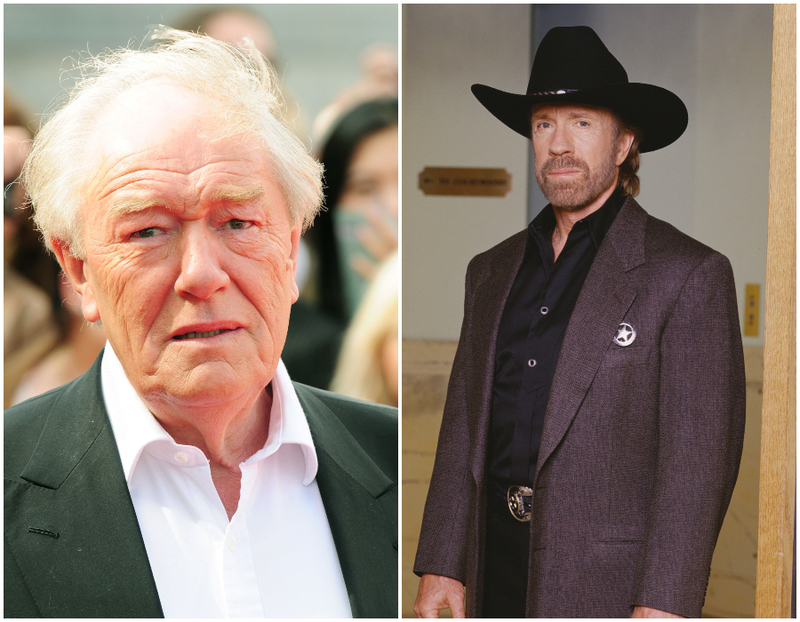 Michael Gambon y Chuck Norris- 1940 | Shutterstock/Getty Images Photo by CBS Photo Archvie