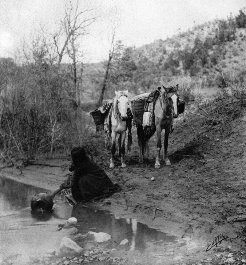 Apache Woman Drawing Water | Alamy Stock Photo by Edward S Curtis