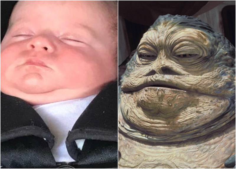 Jabba the Baby | Imgur.com/ernestneedsakidney & Alamy Stock Photo by LUCASFILM/Maximum Film