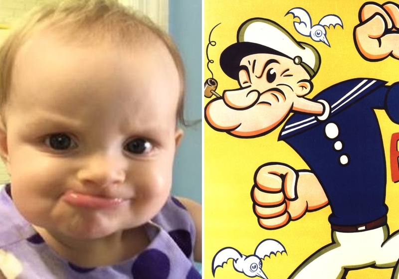 Popeye the Sailor Baby | Imgur.com/j2HTcWa & Alamy Stock Photo by Retro AdArchives