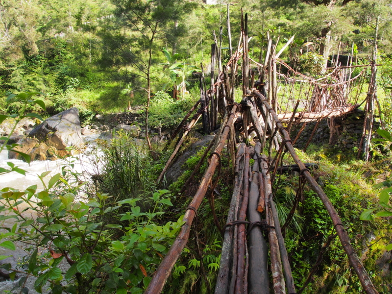 Puente colgante sobre el río Baliem, Nueva Guinea Occidental | Alamy Stock Photo by Helmut Jacob