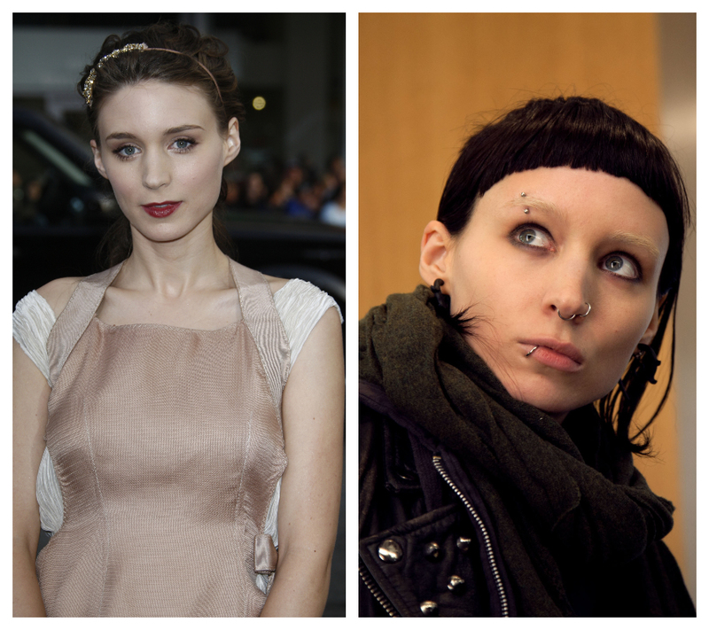 Rooney Mara se transforma para “La chica del dragón tatuado” | Kathy Hutchins/Shutterstock & MovieStillsDB Photo by Wolf/Columbia Pictures, Metro-Goldwyn-Mayer