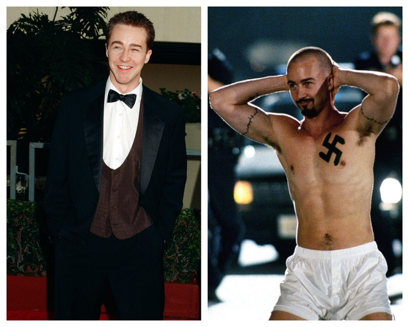 Edward Norton se pone en forma para “American History X” | Alamy Stock Photo by PictureLux/The Hollywood Archive & AJ Pics