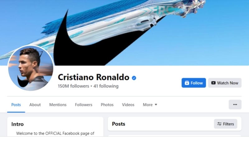 Rei do Facebook | Facebook/@Cristiano