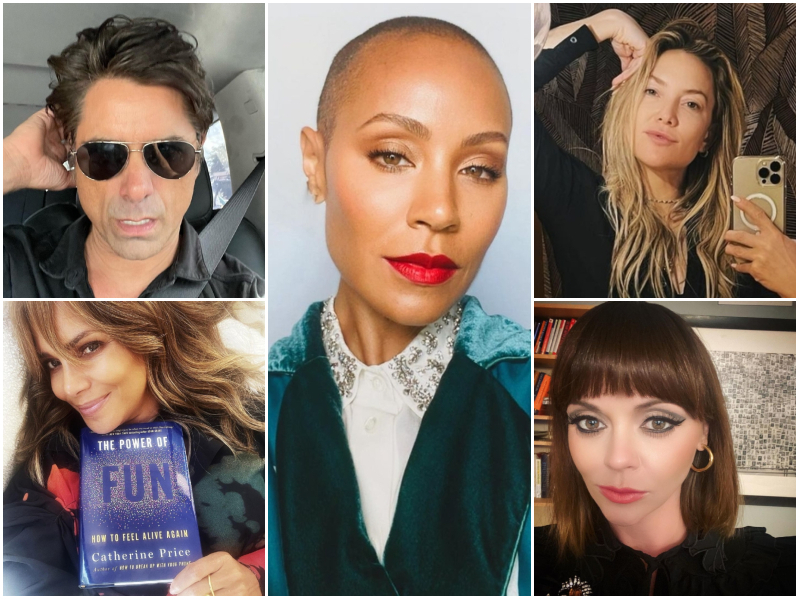 Qual Será O Segredo? Veja Essas Celebridades Que Desafiam O Relógio Do Envelhecimento | Instagram/@johnstamos & @jadapinkettsmith & @katehudson & @halleberry & @riccigrams