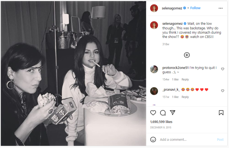 Ela É Fã De McDonald's | Instagram/@selenagomez