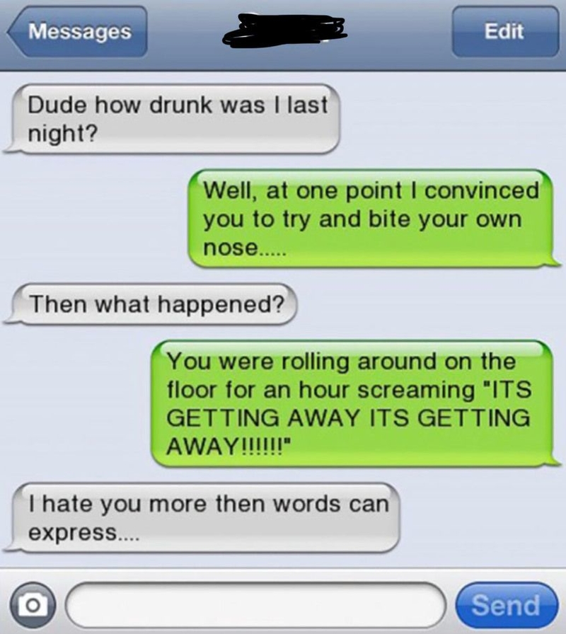 Deine Nase | Facebook/@funnydrunktexts