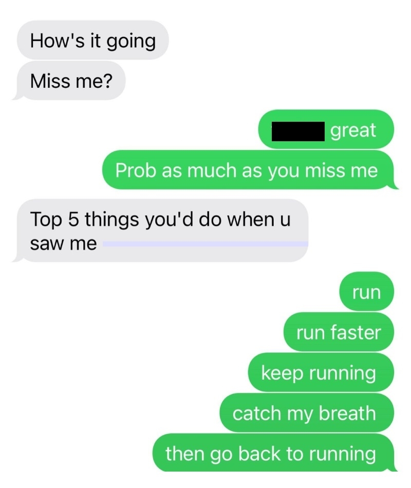 Running Out of Patience | Instagram/@textsfromyourex