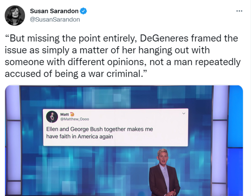 The Time She Snapped Back | Twitter/@susansarandon