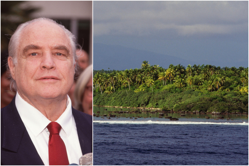 Marlon Brando - Tetiaroa Island, Französisch-Polynesien | Alamy Stock Photo by Ralph Dominguez/MediaPunch & De Agostini/C. Dani & I. Jeske/Universal Images Group North America LLC