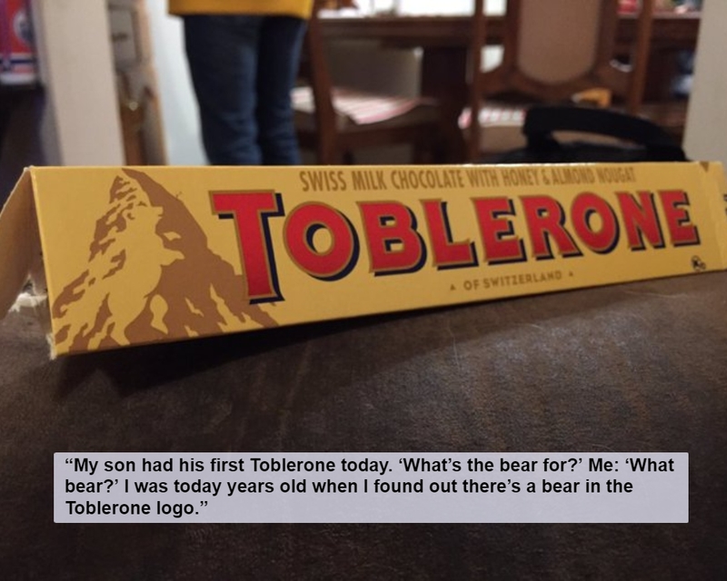 Discovering the Bear in Toblerone | Twitter/@upstephanie