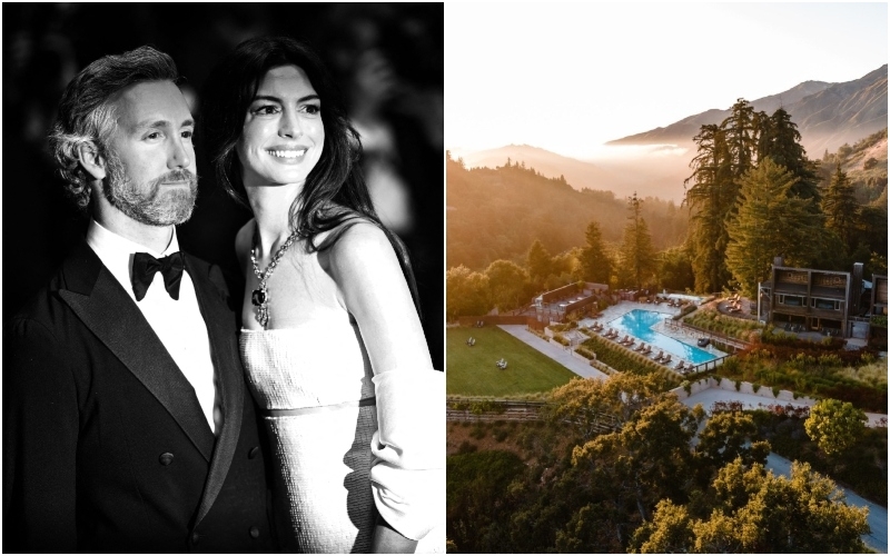 Anne Hathaway and Adam Shulman | Getty Images Photo by LOIC VENANCE/AFP & Instagram/@ventanabigsur